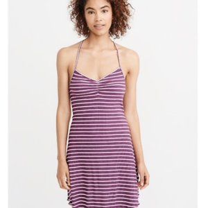 Abercrombie & Fitch Purple/White Striped Mini Dress Women's Large